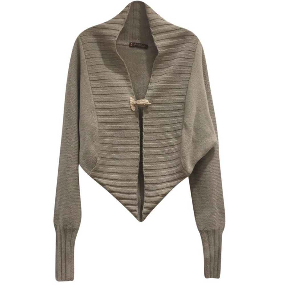 Henry Beguelin Leather Toggle Cropped Cardigan